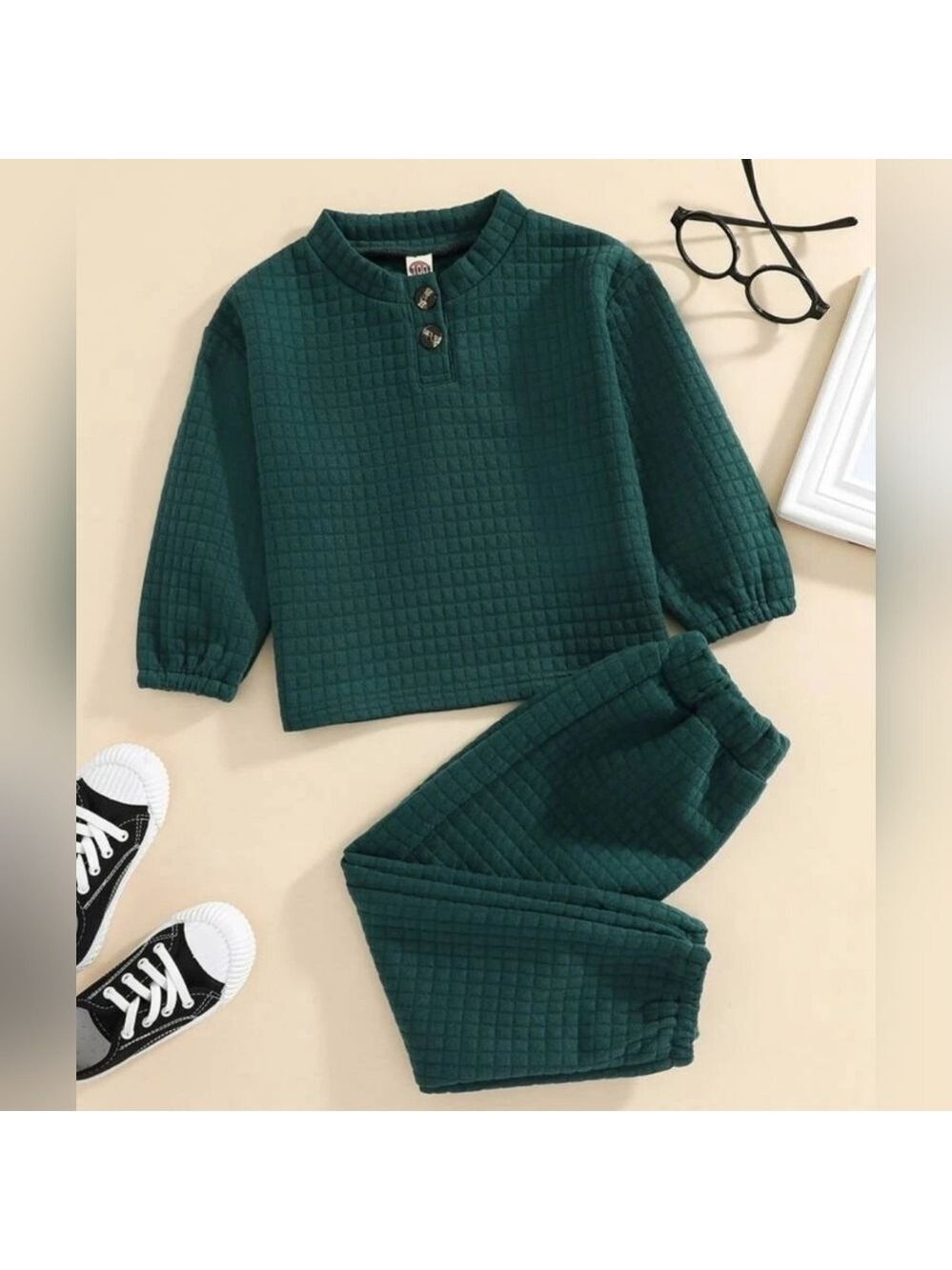 Shein Toddler Boys Quilted Drop Shoulder Pullover & Pants Size 120 (5-6Y) NWOT